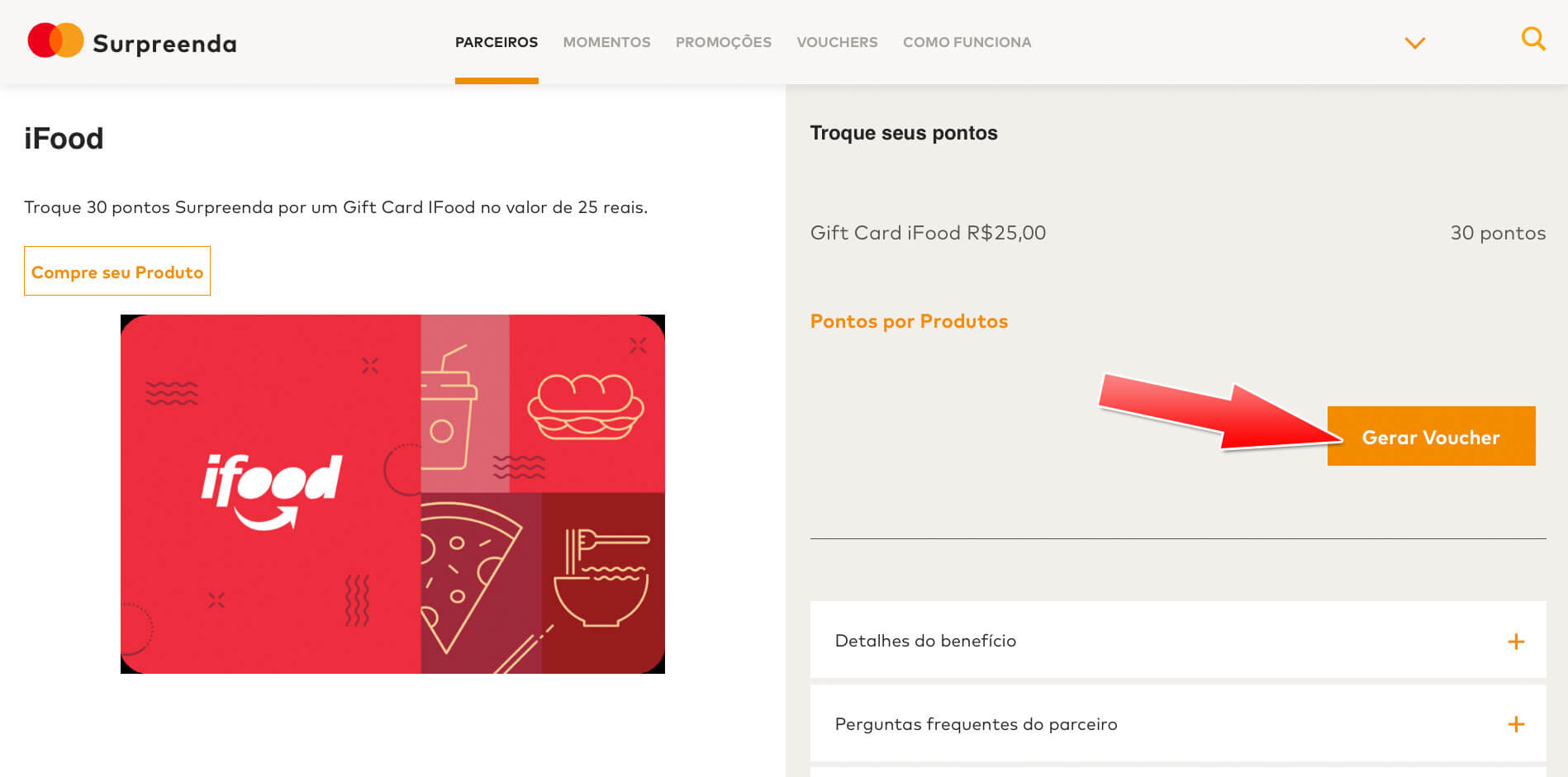 Comprar IFood GIft Card R$25